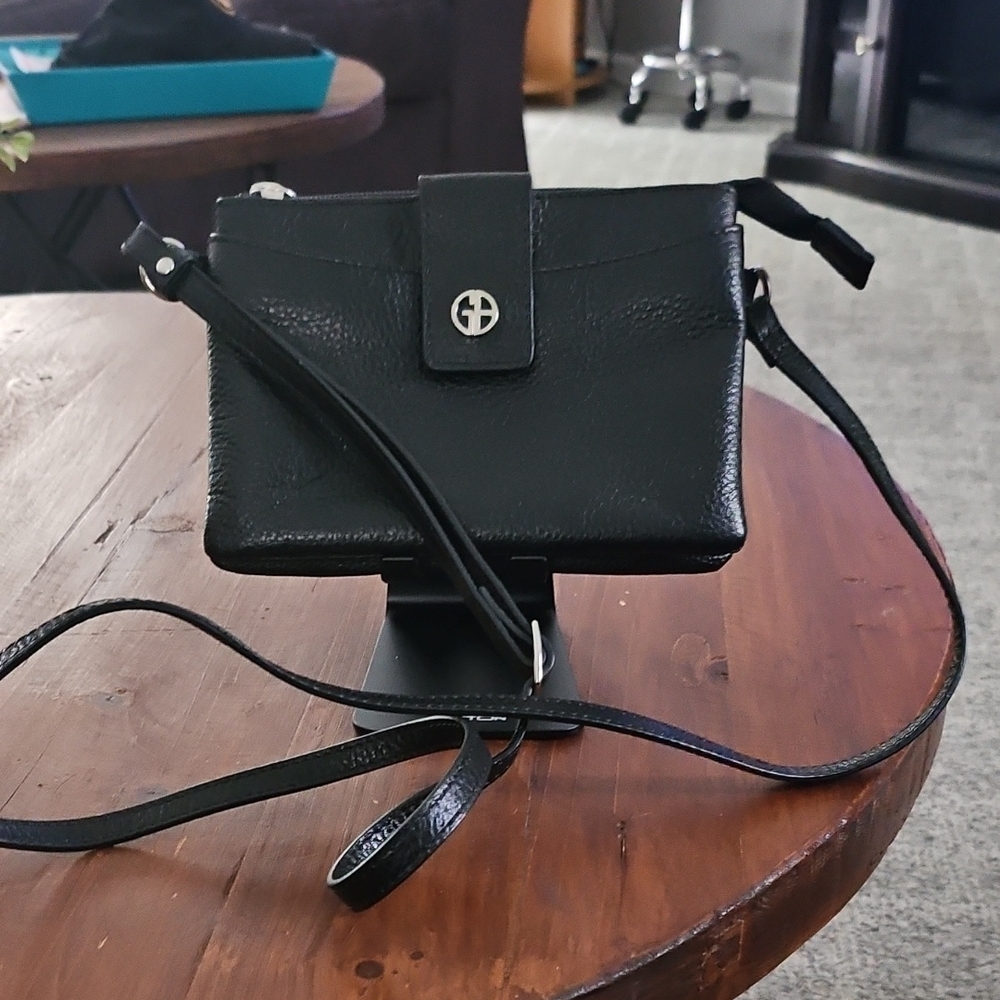 Black Leather Crossbody Bag